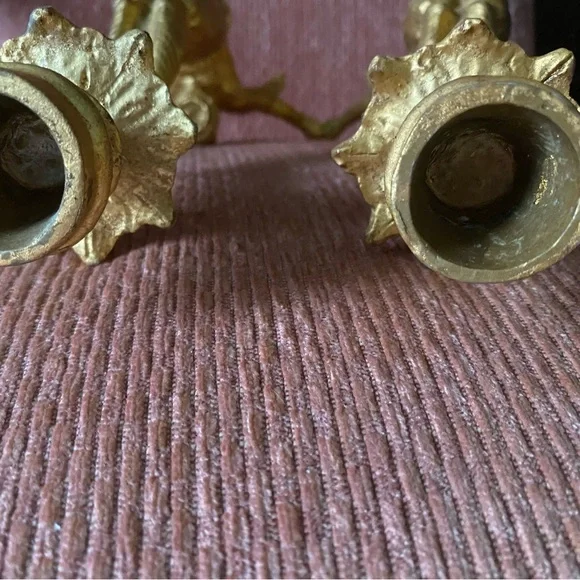 Vintage Candlestick Holders Asian Acrobat Pair